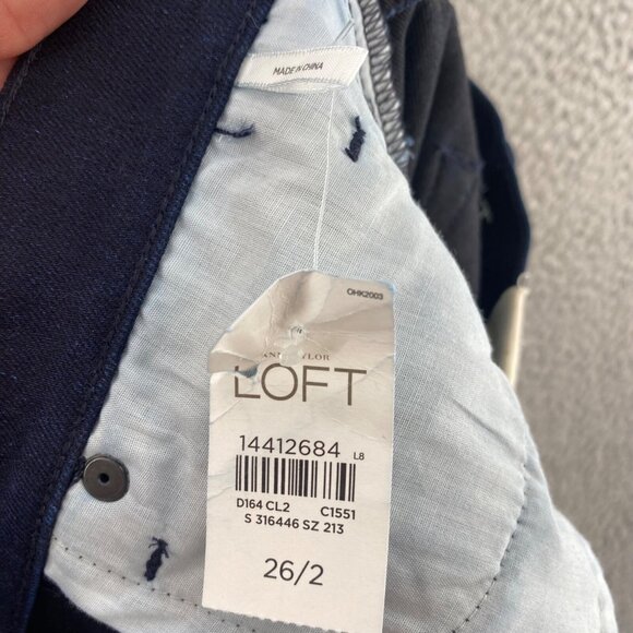 LOFT Jeans Womens 26 2 Modern Sexy Boot Cut Blue Dark Wash Stretch Everyday NWT - Picture 11 of 13